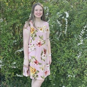 Floral open back dress